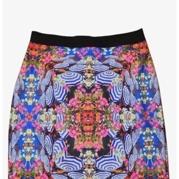 Milly Abstract Print Pencil Skirt M Multicolor Bodycon Summer Colorful EUC - Picture 2 of 6